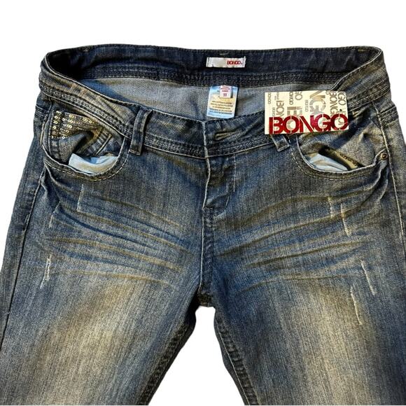 Bongo Women’s Embellishment Distressed Straight Leg Jeans Sz 11 - Picture 5 of 13